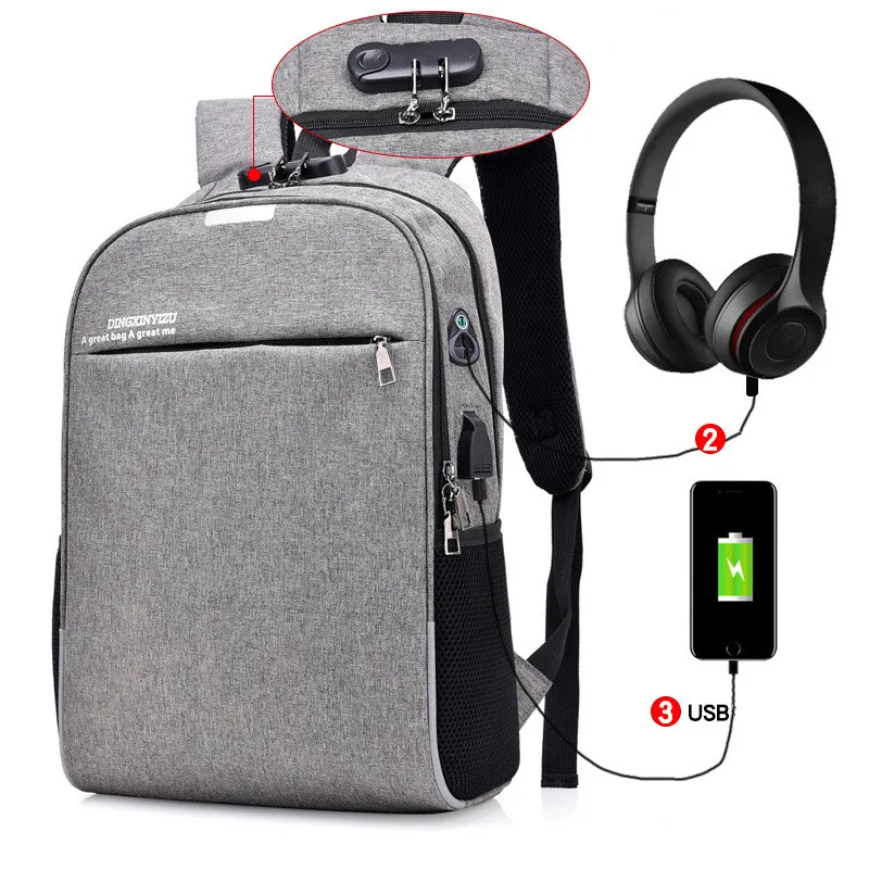 

Waterproof Nylon Backpack Female Men's Backpacks for 15.6" Laptop Women Notebook Bag Mochila school backpack USB Anti-thief 2018