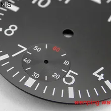 Мужские часы Parnis 38,9 мм с черным циферблатом ETA 6498 или Asia ST3620 P35