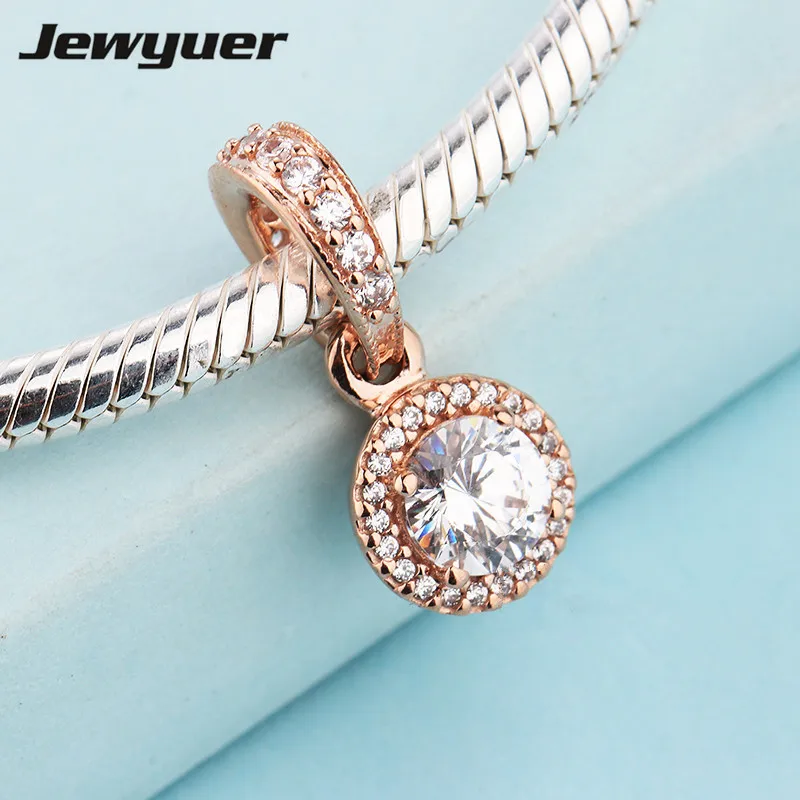 Classic Elegance dangle charms with rose fit 925 sterling silver