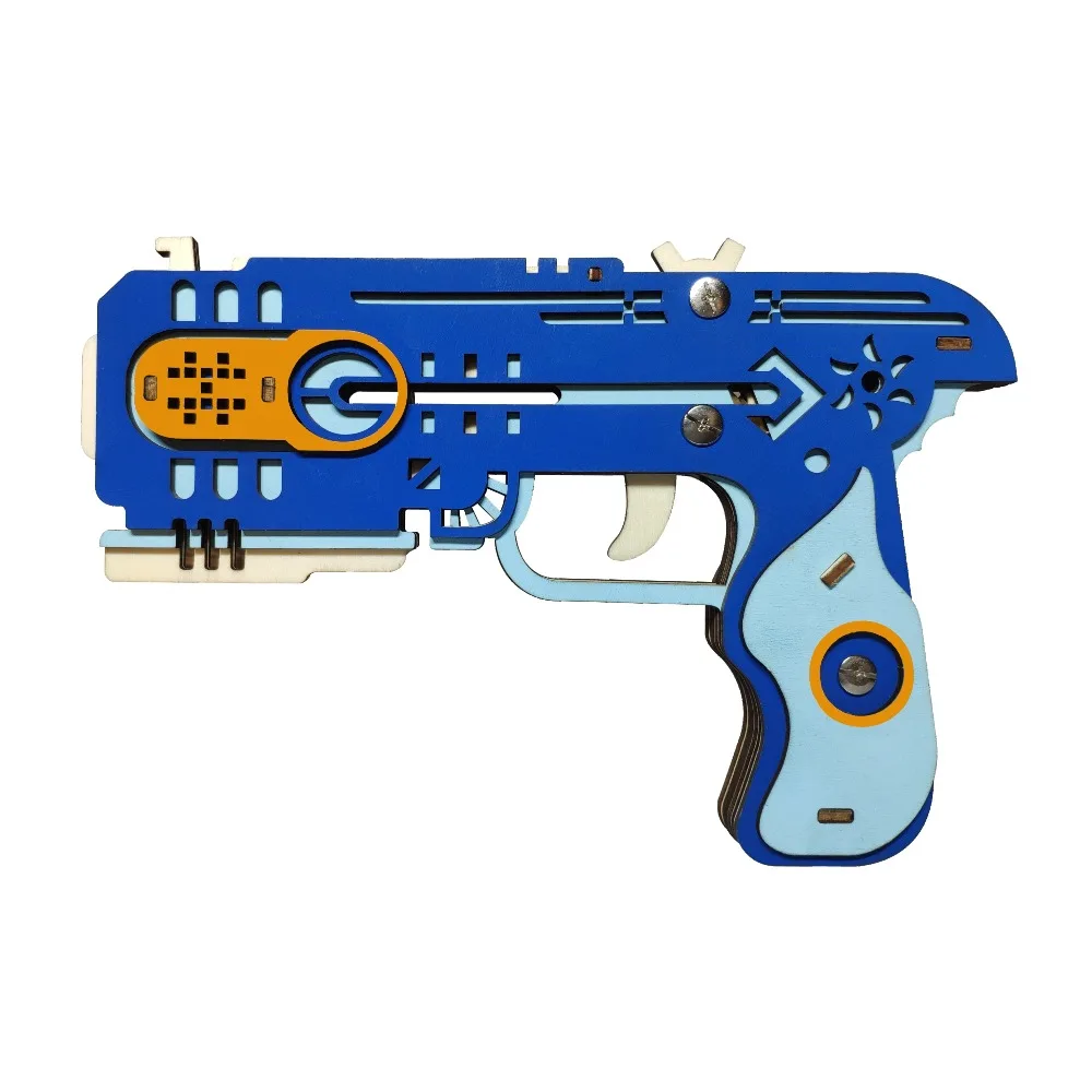 

Laser Cutting DIY 3D Wooden Puzzles Education Learning Woodcraft Assembly Dragon Chaser Rubber Band Gun Gift For Kids