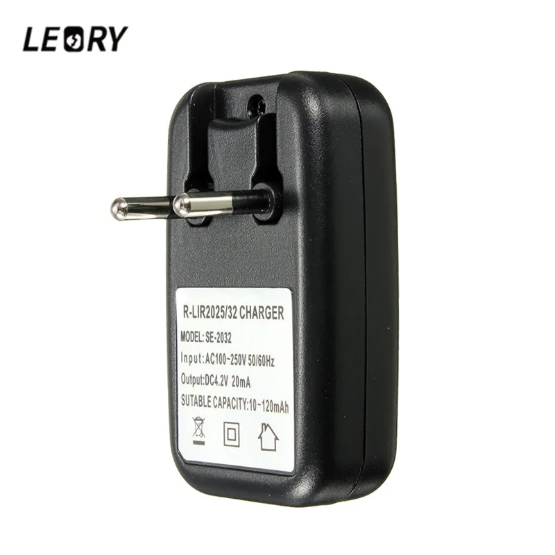 

LEORY EU Plug Charger For Li-ion LIR2032 LIR2025 ML2032 ML2025 Coin Button Cell Battery Charger Fast Travel Charging Adapter