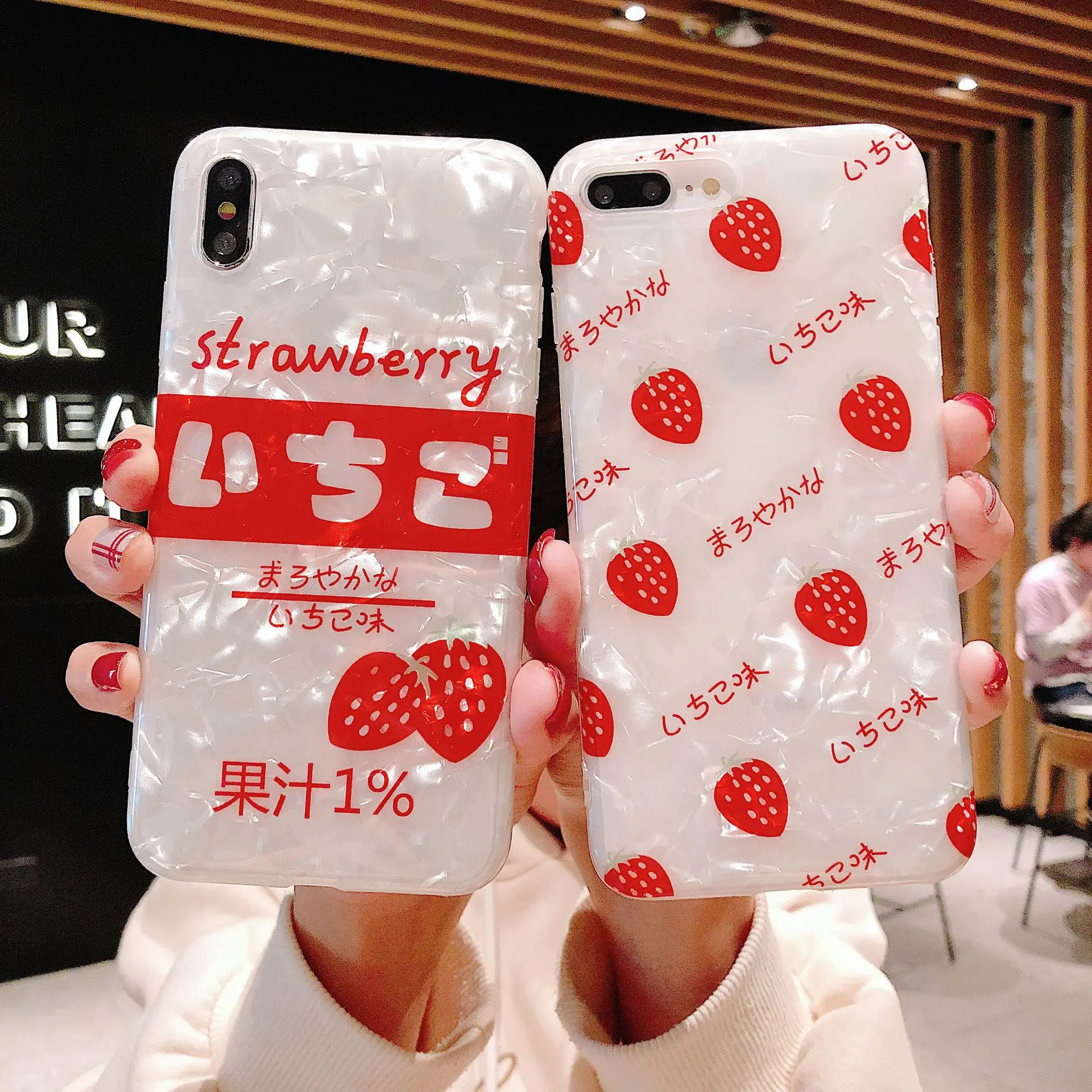 Кавайный японский клубничный чехол для телефона iPhone 7 Puls 6 6S 8 X XS XR Xsmax s Мягкий