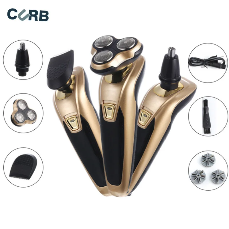 

CURB Electric Shaver For MenRechargeable machine waterproof beard Electric shaver razor mane trimmer three-in-one travel kit