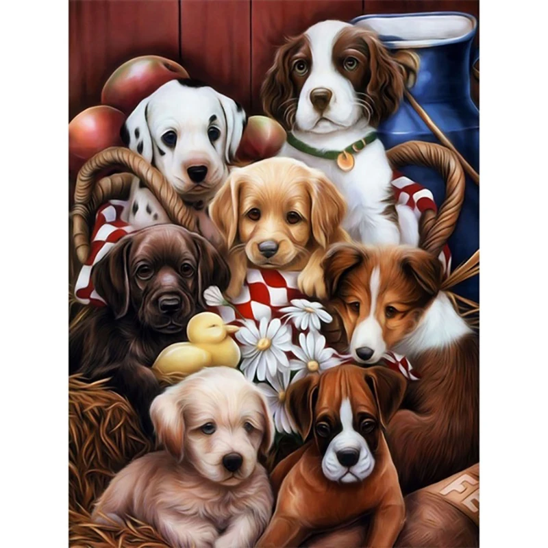 

Embroidery Mosaic Art Sale 5D Cute Animal Puppy Diamond Painting Full Square Drill Handmade Wall Sticker Kids Room Decoration