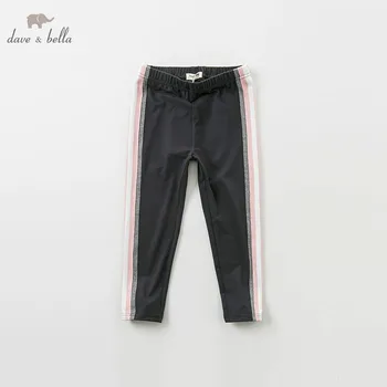 

DBK9277 dave bella spring kids fashion printed pants children full length kids pants infant toddler 5-13Y trousers