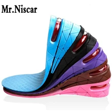 Mr. Niscar/дышащая 3-Слои 7 см амортизатор из пузырчатой пленки обуви увеличение высоты подъема пятки стельки пара выше, для мужчин и женщин 5 цветов