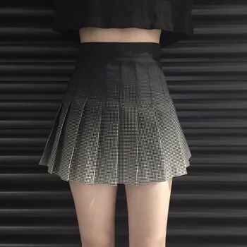 

Retro Pleated Graduated Printed Plaid College High Waist Skirt Women's Skirts Kawaii Female Korean Harajuku Clothing For Women