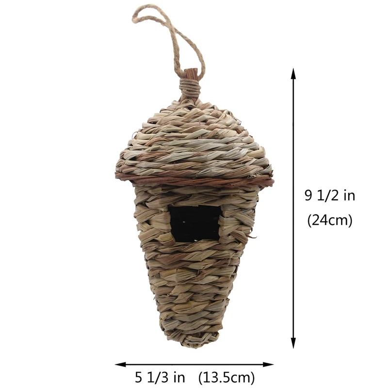 

Bird House,Winter Bird House For Outside Hanging,Grass Hand Woven Bird Nest House,Natural Bird Hut Outdoor,Birdhouse For Kids,