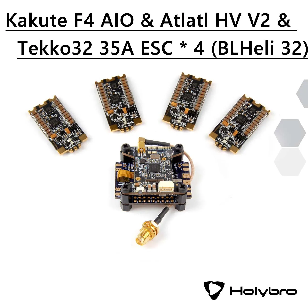 Holybro Kakute F4 игровые джойстики и Holybro Atlatl HV V2 5,8G/видеопередатчиком и Holybro Tekko32 4-в-1 35A ESC комбо для видом от первого лица - Цвет: F4 AIO Atlatl V2 ESC