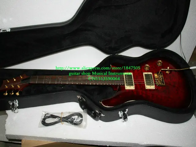 Cheap Free Hardcase Anniversary Reed Wine Wave Electric Guitar 22 Frets Wholesale Guitars