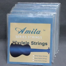 50 комплектов нейлоновая Гавайская гитара Сопрано концертный тенор 2" 23" 2" струны для Укулеле(белый черный прозрачный красочный выбор