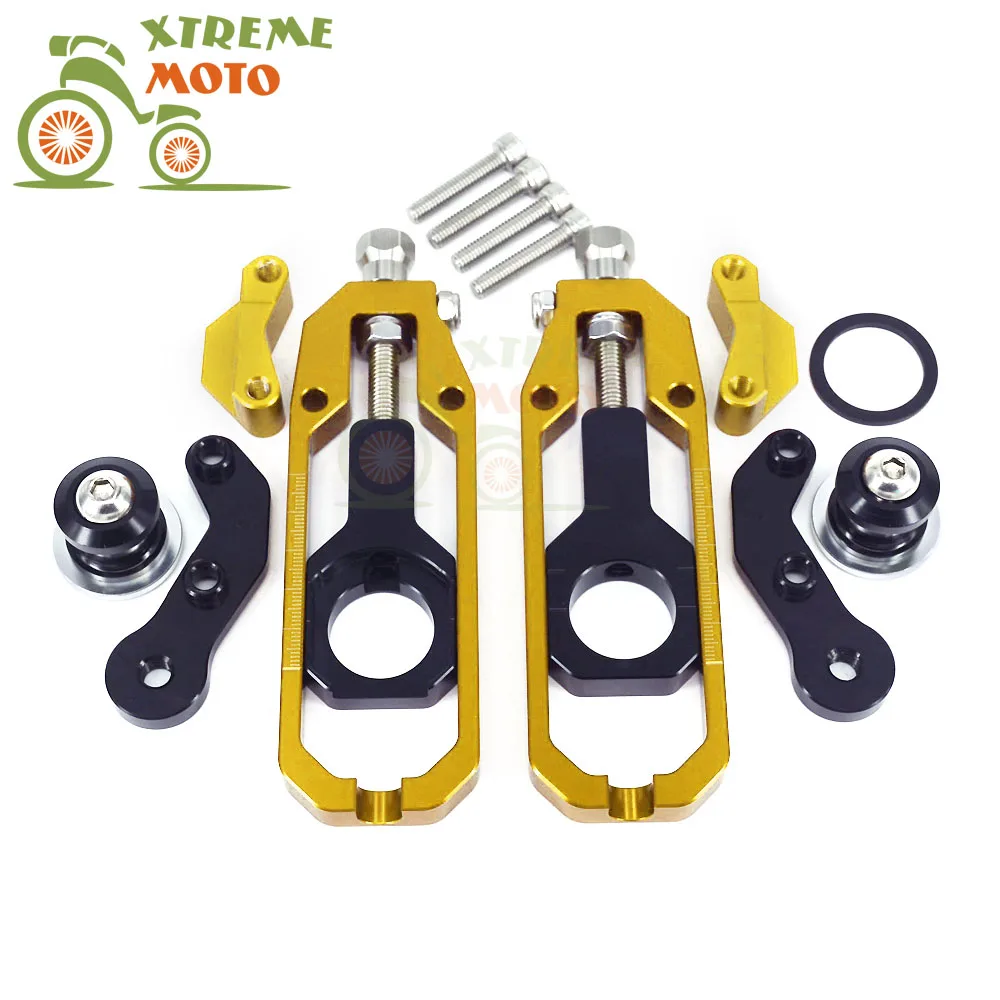 Motorcycle CNC Chain Adjusters Tensioners With Spool Fit for KAWASAKI