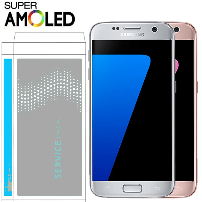 Оригинальный ЖК дисплей с рамкой для SAMSUNG Galaxy S7 G930 G930F сенсорный экран дигитайзер