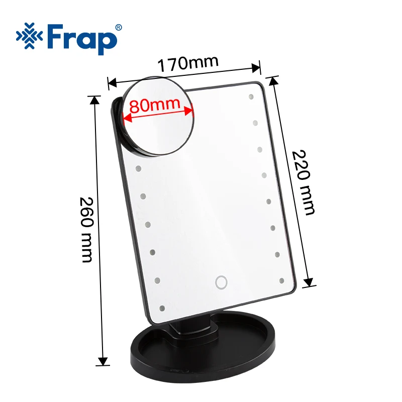 FRAP حمام مرايا LED الحديثة الحمام المكياج مرايا أسود التكبير مرايا مشرق USB استخدام مرايا الحمام اكسسوارات FRAP حمام مرايا LED الحديثة الحمام المكياج مرايا أسود التكبير مرايا مشرق USB استخدام مرايا الحمام اكسسوارات