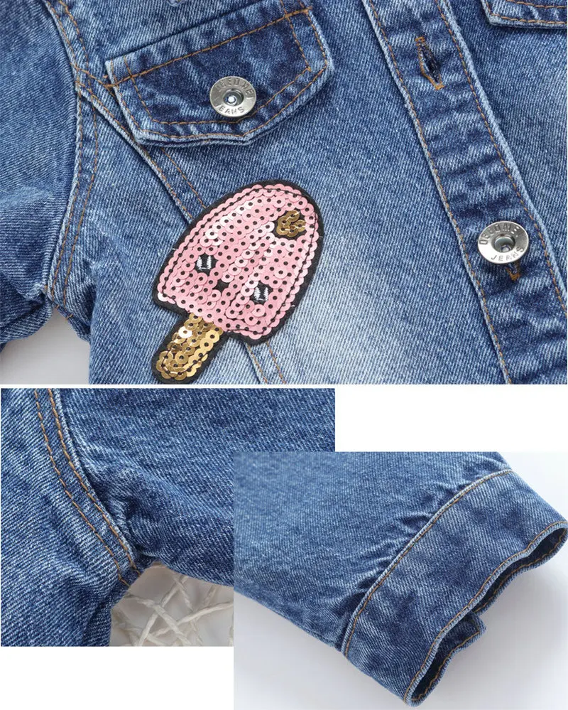 Girls Denim Jackets Coats Long Sleeve Pineapple Jeans Coat Infantil Teenage Outwear Children Clothing Kids Girls Denim Clothes (9)