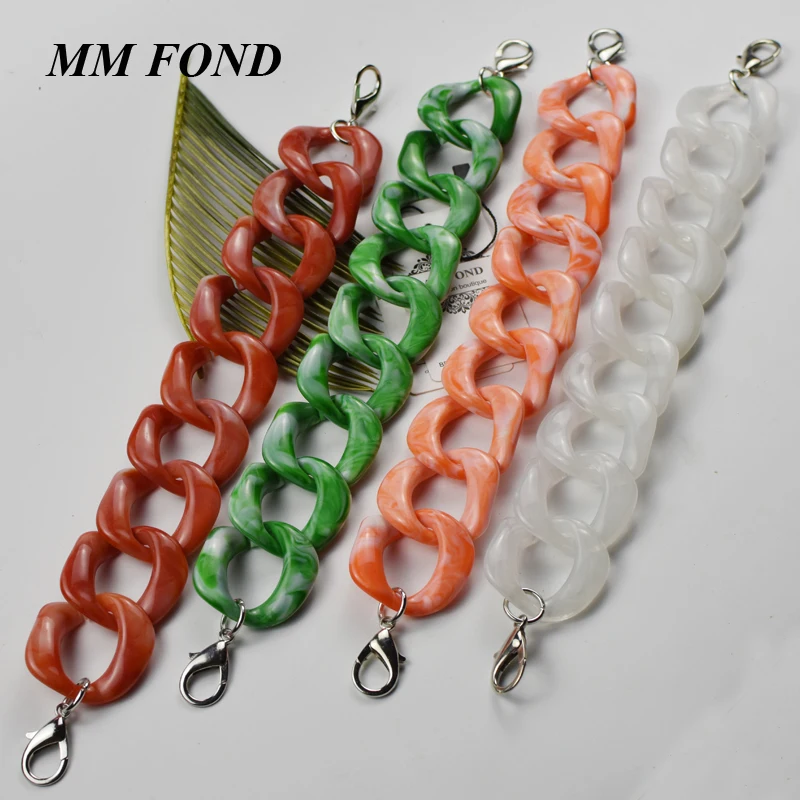 

MM FOND color short design 30cm/40cm/50cm/60cm/70cm/80cm/90cm/100cm/110cm/120cm women acrylic handbag strap bag decoration A322