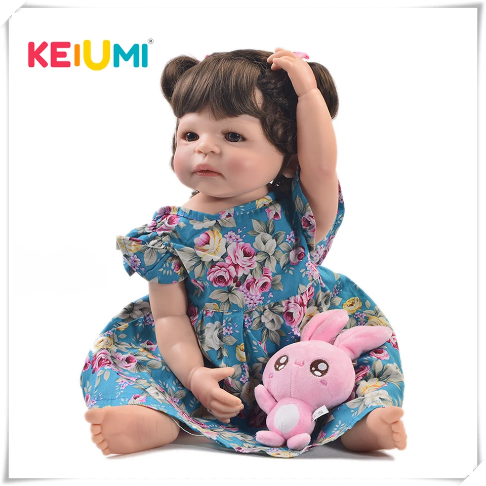KEIUMI 22 дюймов кукла подарок на день живая для девочек всего тела Силиконовые