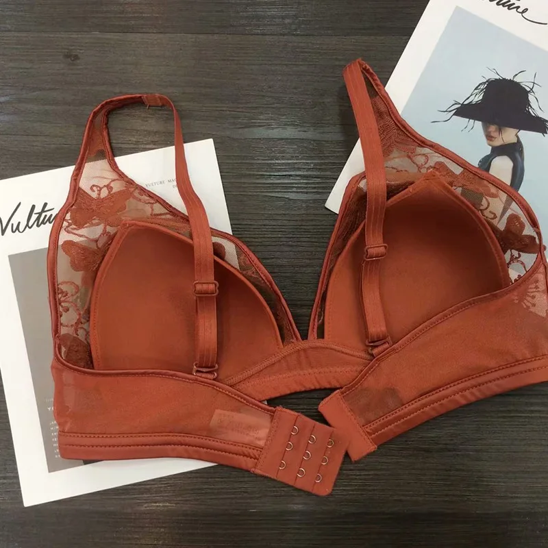 Online Sexy Bra Lace Lingerie Sets Black Bralette Transparent Bra and Panty Set Intimates Women Underwear Set