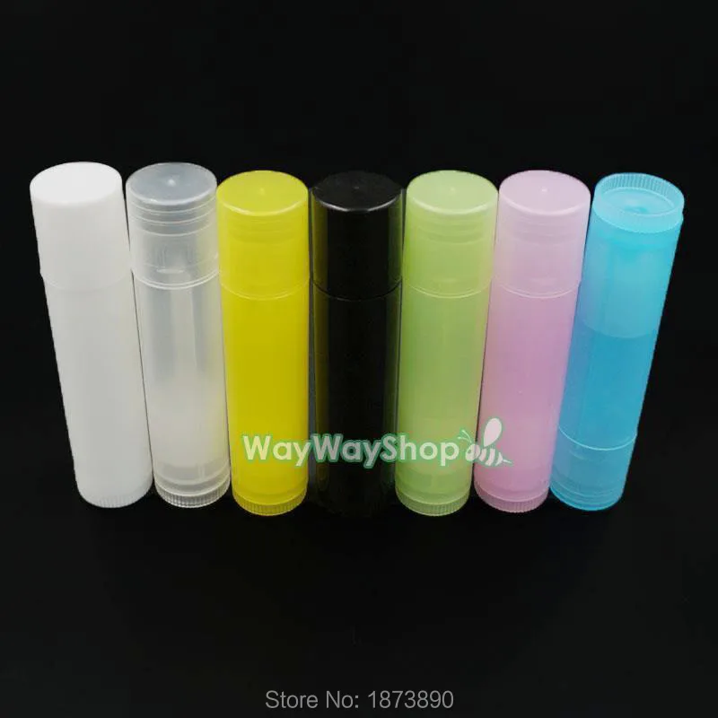 

20 50 100 PCS Plastic LIP BALM Containers Tubes Empty Lipstick Caps 68mmx15mm 7 Colors Choice