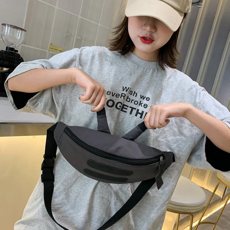 Cartoon Waist Bag For Women Cute Girl Crossbody Bag Casual Canvas Ladies Chest Shoulder Bags Handy Banana Fanny Pack Female