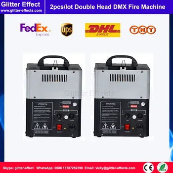 

2pcs/lot Theater DJ 2 Head Flame Machine 200W DMX 512 Stage Effect Mini Spray Fire Machine For Concert Show Party Disco Club