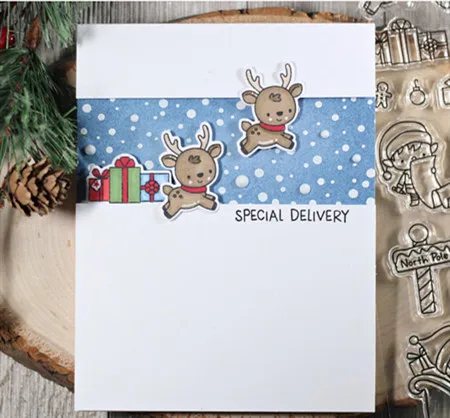 TPP Santa Claus and Christmas fawn Clear rubber stamps/kids clear stamps and dies for scrapbooking/card making/children stamp