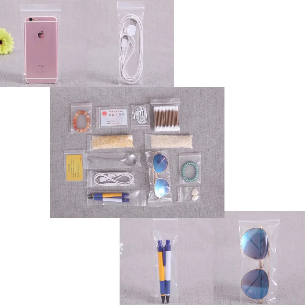 Пластиковый прозрачный пакет для ювелирных изделий 30-100 шт./упак. 4*6/5*7/6*10