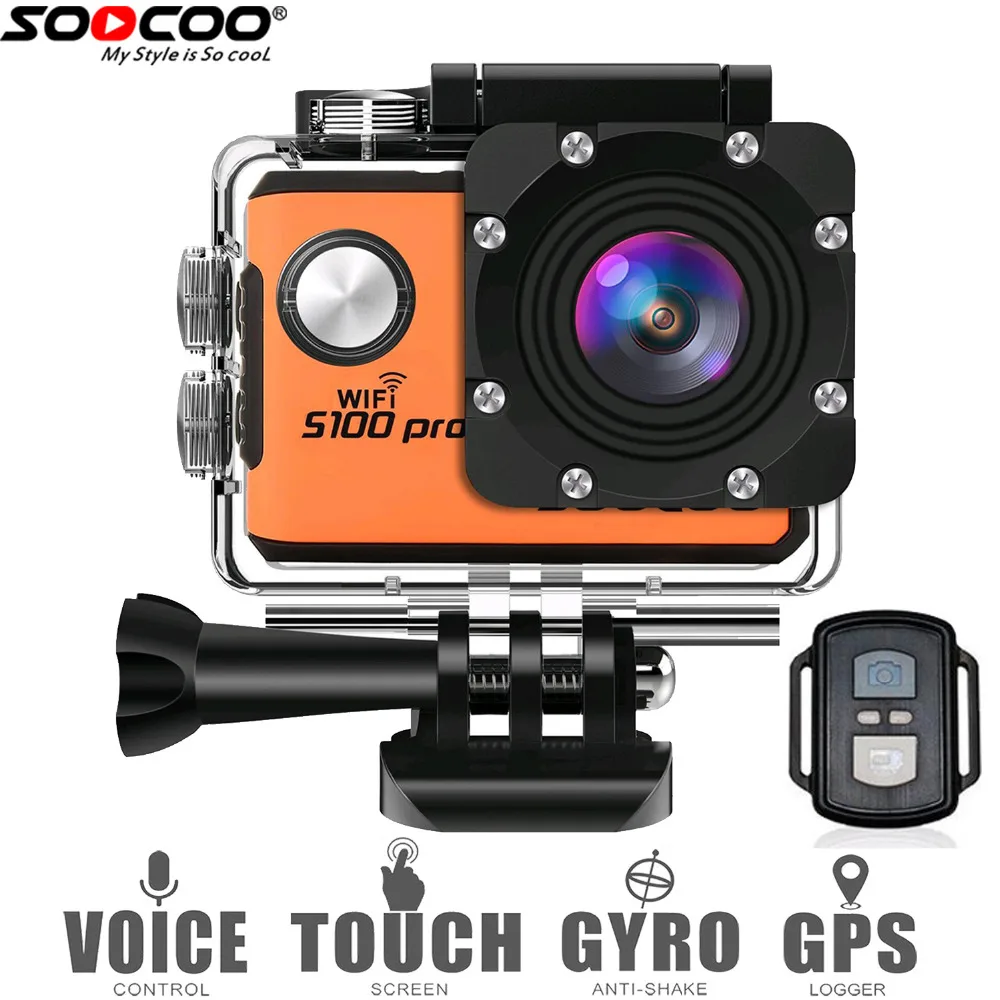 Soocoo на S100PRO Wi-Fi 4К спорт камера с сенсорным экраном Встроенный гироскоп GPS