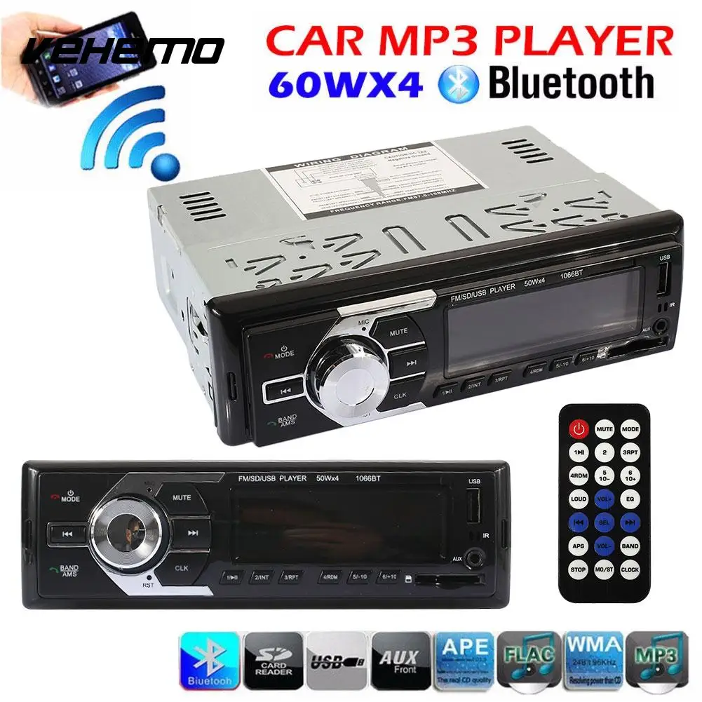 

Vehemo Support SD MMC USB Remote Control Car MP3 Audio Player Car Radio MP3 Player Smart Premium FM Black