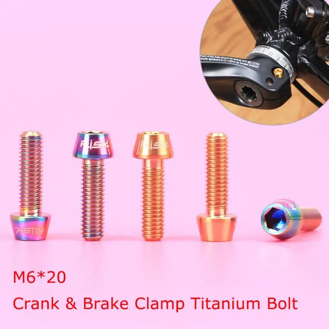 4pcs M6x20mm Bicycle Titanium Alloy Crank Bolt /Brake Clamp Fixed Screw