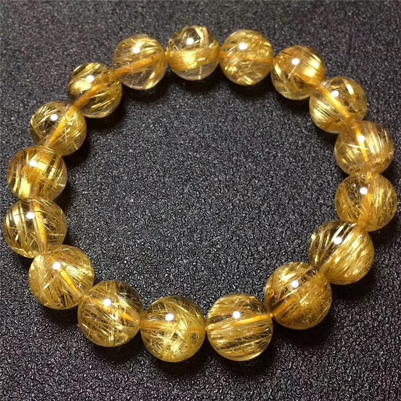 Natural Gold Rutilated Titanium Quartz Bracelet (6)