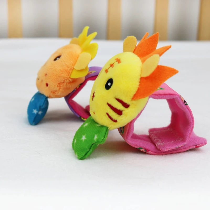 2pcs/lot Baby Wrist Bell Foot Socks Stuffed Cute Plush Animal Toy Handbell Soft Appease Toy Developmental Kids Infant Gifts  