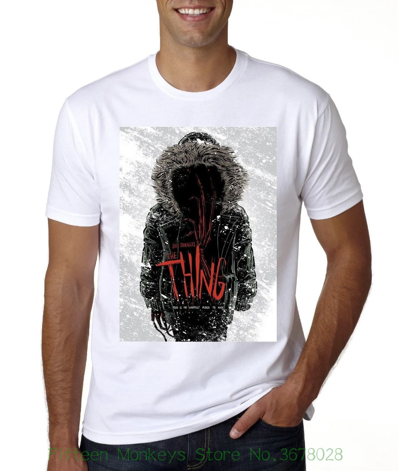 Fashion Summer Paried Tshirts New Horror Movie The Thing T shirt Sizes
