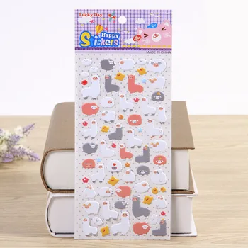 

4Pcs/lot Super Cute Cartoon Animal 3D Stickers Diary Sticker Scrapbook Decoration Stickers PVC Stationery