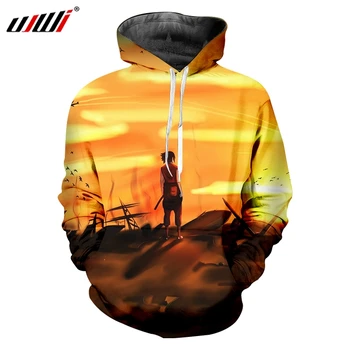 

UJWI Man New 3D Printed Sunset And Naruto Hoodies Japanese Anime Design Fashion Novelty Style Men's Pullover