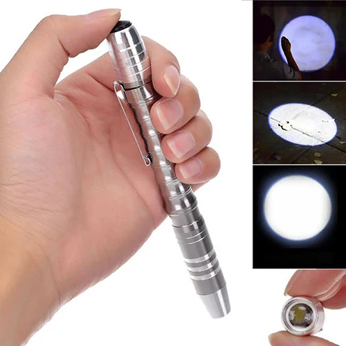 Pencil Shaped LED Tactical Flashlight 1200LM Bright Torch with Clip Pen