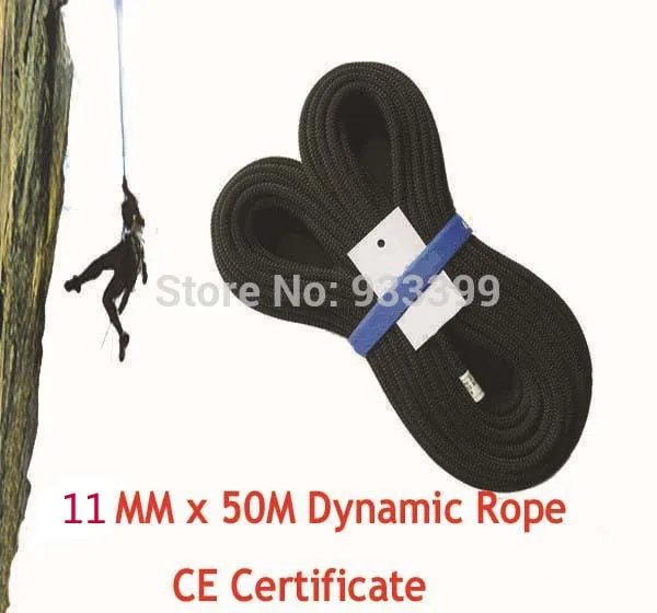 11 мм динамическая веревка для скалолазания с сертификатом CE 50 м/рулон