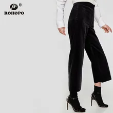 купить! ROHOPO Женщины Вельвет Широкие Брюки Осени Vintage Девушка Повседневная Хлопок Твердые Хлопок Брюки Лучши