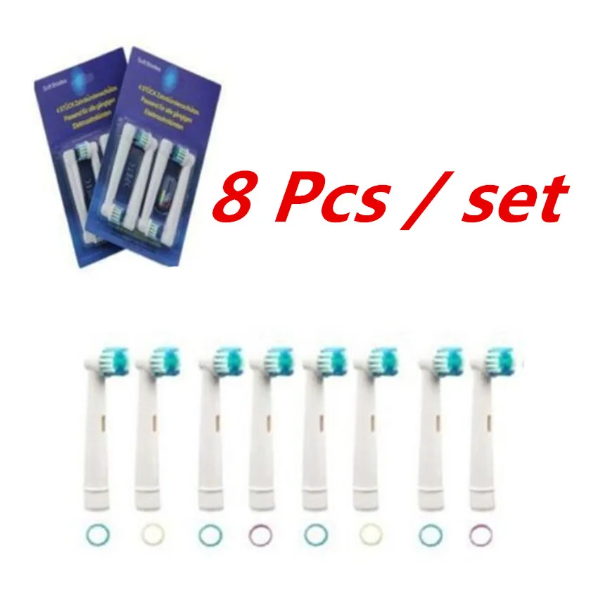 

NEW Fashion 8 Pcs / set toothbrush heads replacement SB-17A soft bristle POM 4 colors for Oral B 3D Fast Shipping bb