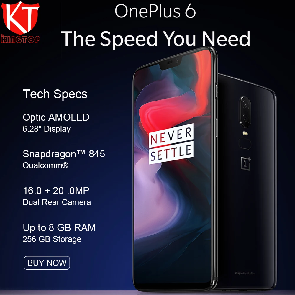 Discount !! 2018 New Oneplus 6 Waterproof Mobile Phone 6.28'' 6/8GB RAM