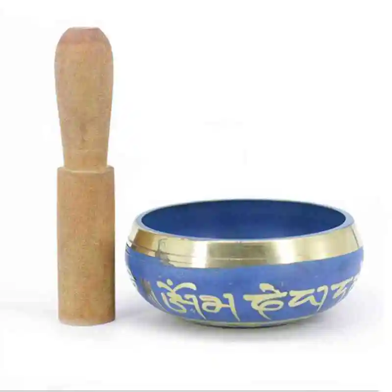 9.5cm Copper Buddha Sound Bowl Relaxation Buddhism Tibetan Meditation Singing With Hand Stick Metal Crafts CWW9185-2 | Дом и сад