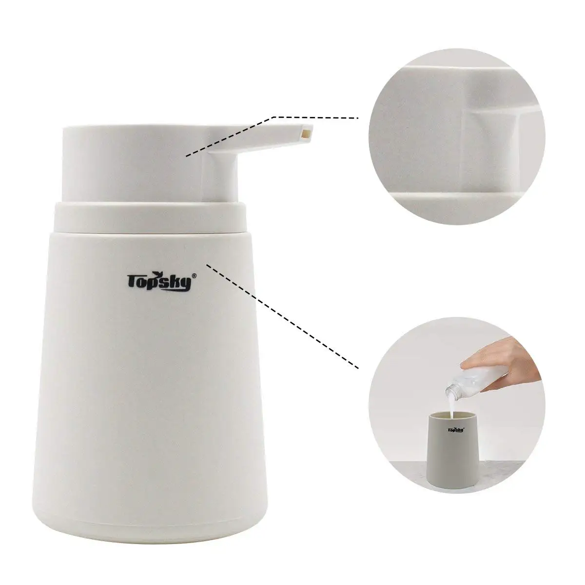 

Topsky Hand Dispenser with Plastic Pump,Rustproof Lotions Bottle for Kitchen&Bathroom,Great for Essential Oil,Liquid Soaps,11OZ