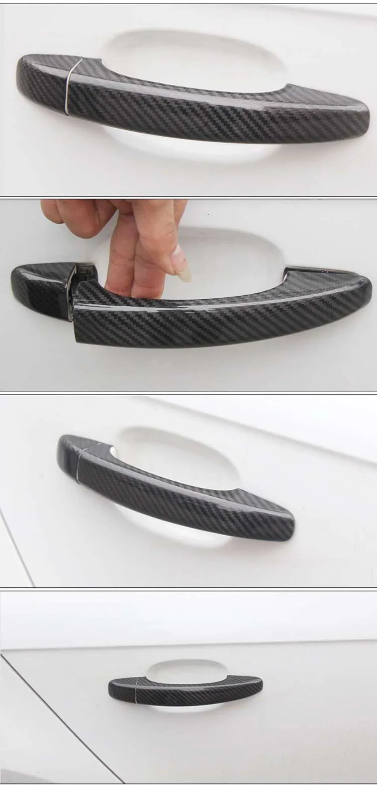 Car Accessories Carbon Fiber Auto Door Handle Knob Exterior Trim Covers Shell for Audi A1 A3 A4 A4L A5 Q3 Q5 S3 S4 S5 SQ5 B8 B9