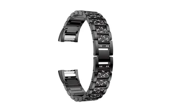 

Diamond Decorative Steel Watch Wristband For Fitbit Charge 2 Smart Watch Luxury Unique Classic Strap Premium Accessories