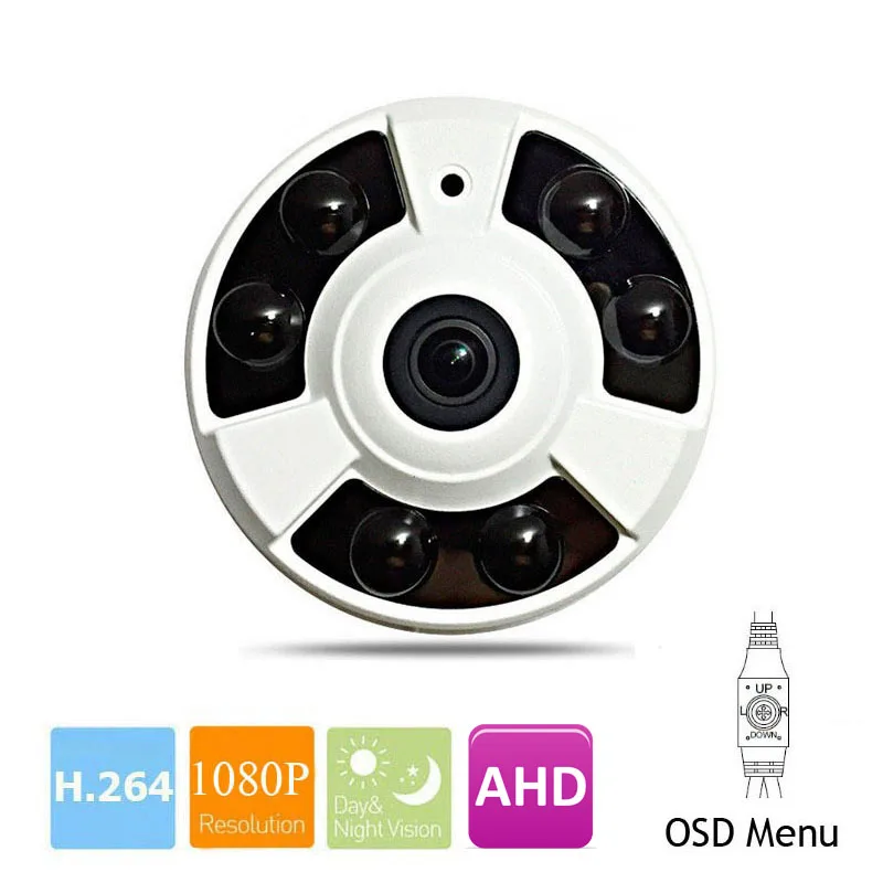 

Analog HD Panoramic 360 Degree CCTV AHD Camera 2.0MP 4mp 5mp 1080P Fisheye Panorama Security Camera IMX323 IR Night OSD Menu