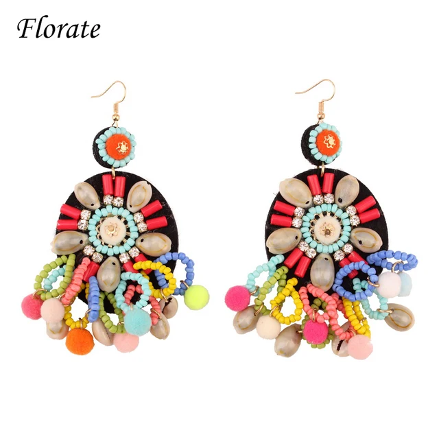 Florate Chunky Colorful Bead S Bohemian Earrings For Women Florate Chunky Colorful Bead S Bohemian Earrings For Women Design Handmade Ethnic Drop Dangle Statement