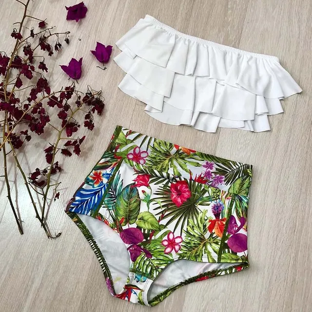 {Excellent|Wonderfull|Very Good|Very Recommended} Sexy High Waist Bikinis Women Swimsuit 2019 New Off The Shoulder Swimwear Double Ruffle Bathing Suits Beach Wear Biquini Female Discount Price