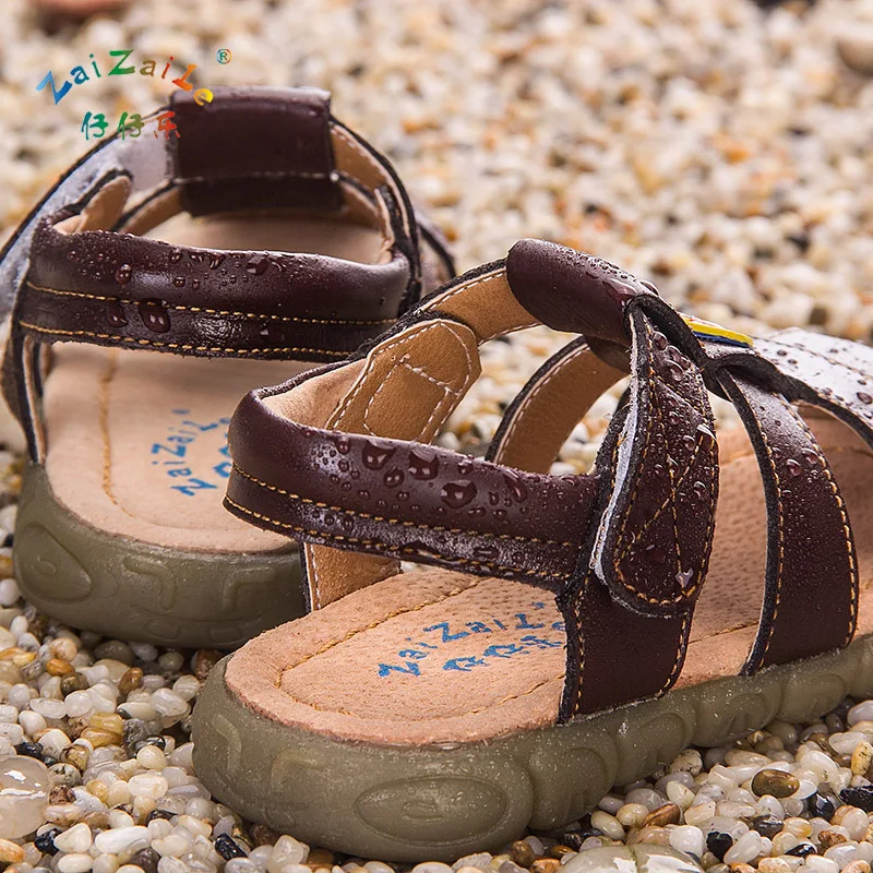 AFDSWG мальчиков летние sandals100% кожа детские кожаные сандалии для девочек черного цвета спортивные сандалии натуральная кожа малыш обуви детская обувь с заклепками