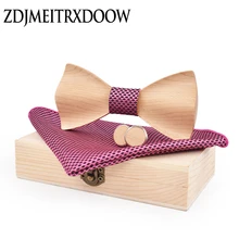 3D Круглые Угловые бабочки для жениха Мужские красочные клетчатые галстук гравата Мужской Брак Бабочка Свадебный деревянный галстук-бабочка костюм