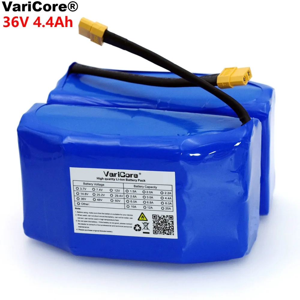 

VariCore 36V 4.4Ah 4400mah high drain 2 wheel electric scooter self balancing 18650 lithium battery pack for Self-balancing Fits